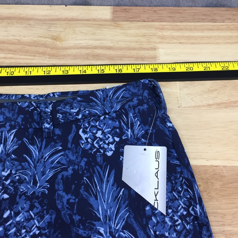 Nicklaus Mens Blue Pineapple Print Golf Shorts Size 36 Eco Performance Stretch - Picture 5 of 13